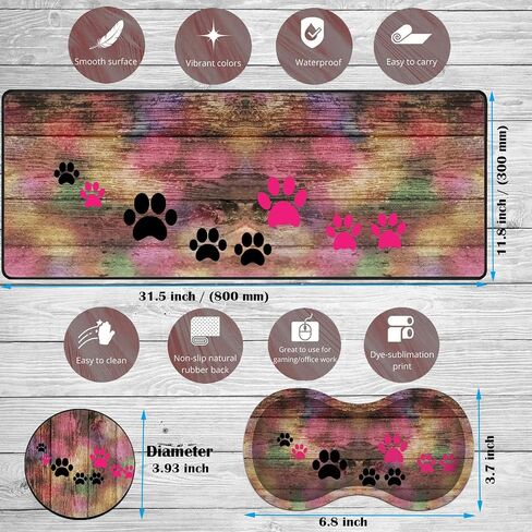 Large Game Mouse Pad + Wrist Support Pad + Coffee Coaster, Sunflower Quote Live Love Laugh Foldable Table Mat with Stitched Edge, Non-Slip Set Pad Suitable for Office Work and Home in Saudi Arabia