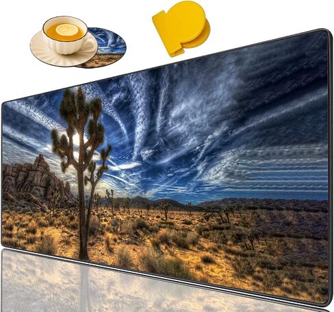 Large Game Mouse Pad + Wrist Support Pad + Coffee Coaster, Sunflower Quote Live Love Laugh Foldable Table Mat with Stitched Edge, Non-Slip Set Pad Suitable for Office Work and Home in Saudi Arabia