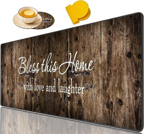 Large Game Mouse Pad + Wrist Support Pad + Coffee Coaster, Sunflower Quote Live Love Laugh Foldable Table Mat with Stitched Edge, Non-Slip Set Pad Suitable for Office Work and Home in Saudi Arabia