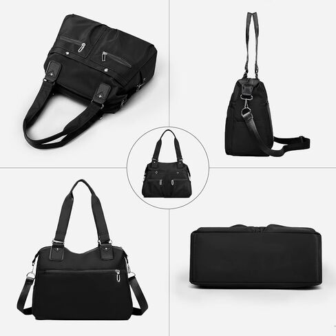 Tote Bag Crossbody Bags for Women Nylon Purses for Women Multiple Pockets Bag Handbags with Zipper Satchel Bags in Saudi Arabia