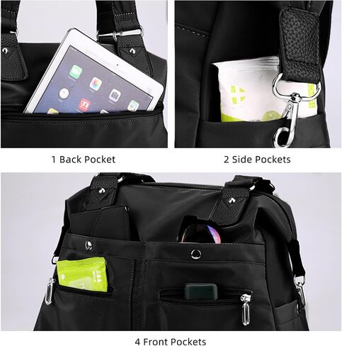 Tote Bag Crossbody Bags for Women Nylon Purses for Women Multiple Pockets Bag Handbags with Zipper Satchel Bags in Saudi Arabia