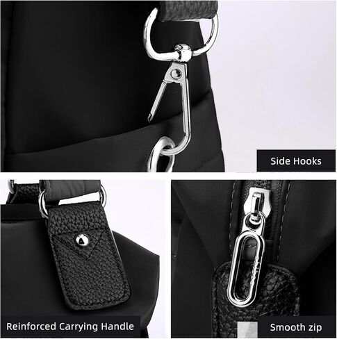 Tote Bag Crossbody Bags for Women Nylon Purses for Women Multiple Pockets Bag Handbags with Zipper Satchel Bags in Saudi Arabia