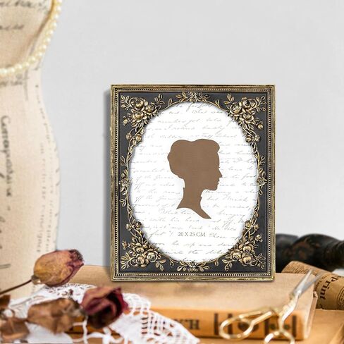 AELS 8x10 Inch Vintage Black Picture Frame, Elegant Antique Photo Frames with Glass Front, Photo Display, Tabletop Wall Hanging, Gift Ideas, Gold and Black in Saudi Arabia