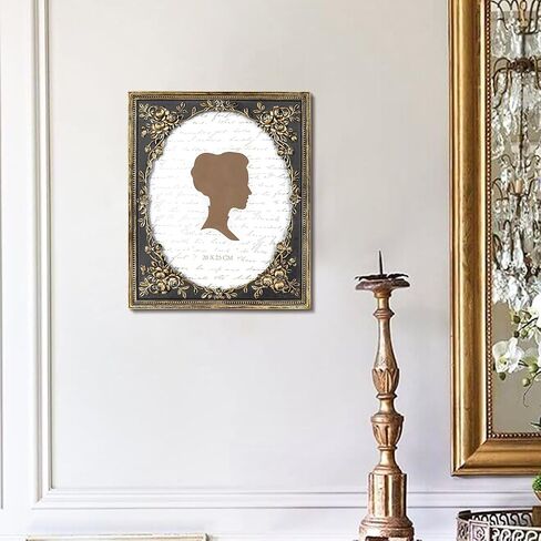 AELS 8x10 Inch Vintage Black Picture Frame, Elegant Antique Photo Frames with Glass Front, Photo Display, Tabletop Wall Hanging, Gift Ideas, Gold and Black in Saudi Arabia