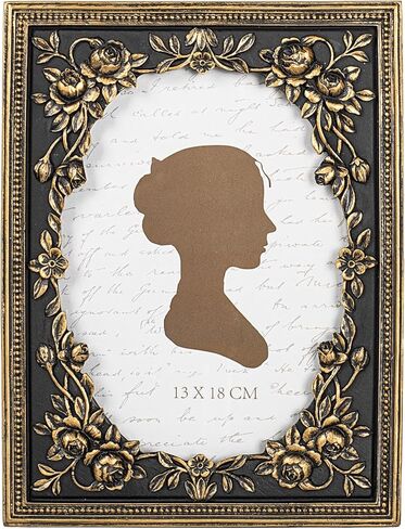 AELS 8x10 Inch Vintage Black Picture Frame, Elegant Antique Photo Frames with Glass Front, Photo Display, Tabletop Wall Hanging, Gift Ideas, Gold and Black in Saudi Arabia