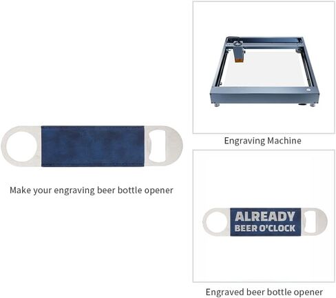 PYD Life 8 Pack Stainless Steel Flat Bottle Opener with Vintage Brown Leather Handle Blanks 1.6" x 7" for Glowforge Xtool Laser Engraing Custom Name Text Patterns,Beer Opener for Kitchen,Bar,Home in Saudi Arabia