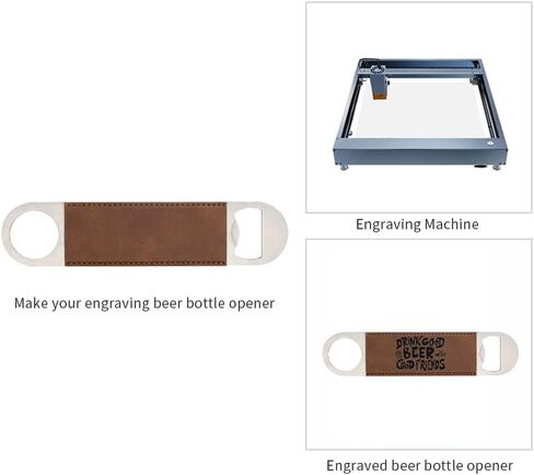 PYD Life 8 Pack Stainless Steel Flat Bottle Opener with Vintage Brown Leather Handle Blanks 1.6" x 7" for Glowforge Xtool Laser Engraing Custom Name Text Patterns,Beer Opener for Kitchen,Bar,Home in Saudi Arabia