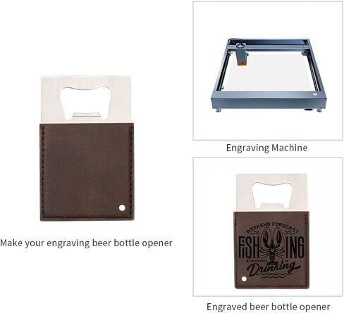 PYD Life 8 Pack Stainless Steel Flat Bottle Opener with Vintage Brown Leather Handle Blanks 1.6" x 7" for Glowforge Xtool Laser Engraing Custom Name Text Patterns,Beer Opener for Kitchen,Bar,Home in Kuwait