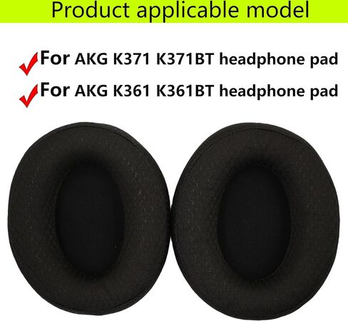 K371 Ear pad Replacement Ear pad, Soft Memory Foam Ear pad Compatible with AKG K361/K361BT/K371/K371BT Wireless Wired Headphones (Black/Woven mesh) in Saudi Arabia