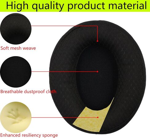K371 Ear pad Replacement Ear pad, Soft Memory Foam Ear pad Compatible with AKG K361/K361BT/K371/K371BT Wireless Wired Headphones (Black/Woven mesh) in Saudi Arabia