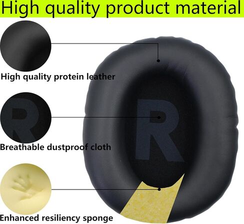 K371 Ear pad Replacement Ear pad, Soft Memory Foam Ear pad Compatible with AKG K361/K361BT/K371/K371BT Wireless Wired Headphones (Black/Woven mesh) in Saudi Arabia
