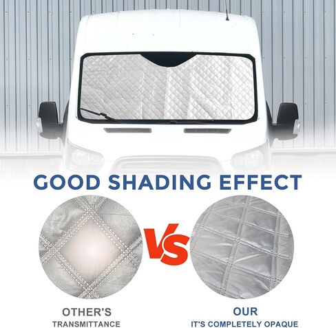 مجموعة ظل الشمس للزجاج الأمامي المخصصة لسيارة Ford Transit 2014-2023 (T-150 T-250 T-350 T-350HD SRW)، مظلة جانبية معزولة للمقعد الأمامي لجميع المواسم، عاكس للأشعة فوق البنفسجية لحماية الخصوصية in Kuwait