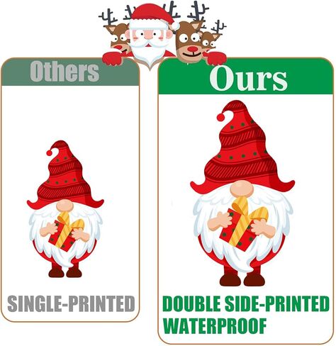 ملصقات نافذة عيد الميلاد، 9 أوراق ملصقات نافذة تماثيل عيد الميلاد، ملصقات نافذة ذاتية قابلة للإزالة من مادة PVC الثابتة رودولف القزم لعيد الشكر وديكورات الشتاء ومستلزمات الحفلات in Kuwait