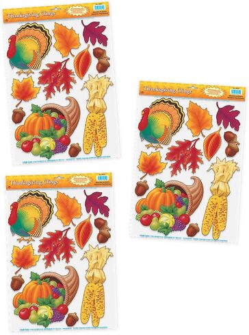 Thanksgiving Clings Party Accessory (1 count) (11/Sh) in Saudi Arabia