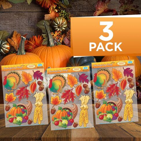 Thanksgiving Clings Party Accessory (1 count) (11/Sh) in Saudi Arabia