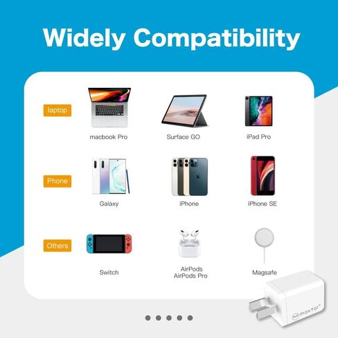 شاحن Maktar 20W USB C GaN، PD/QC 3.0 GaN II PPS شاحن سريع مدمج، شاحن سريع مدمج متين مع كابل USB-C إلى Lightning بطول 3.9 قدم (معتمد من MFi) لهاتف iPhone 14/13/14Pro/13Pro Max، AirPods Pro in Saudi Arabia