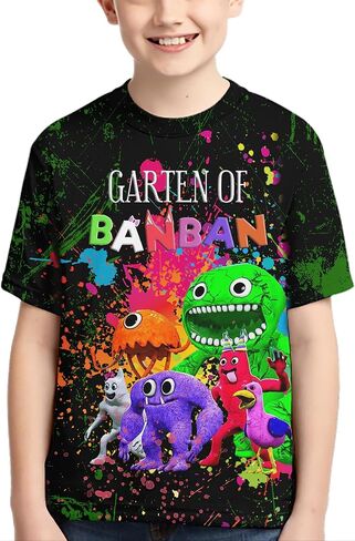 Garten Game T-Shirt Horror Cartoon Round Neck Shirt for Boys and Girls in Saudi Arabia