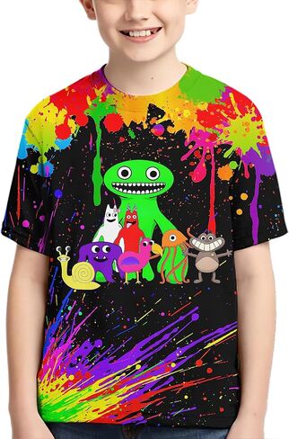 Garten Game T-Shirt Horror Cartoon Round Neck Shirt for Boys and Girls in Saudi Arabia