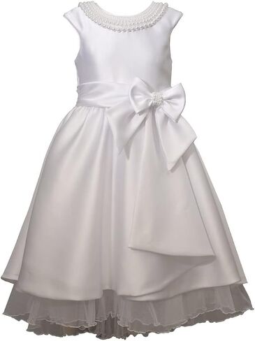 Bonnie Jean Girl's First Communion Dress with Pearl Trim in Saudi Arabia