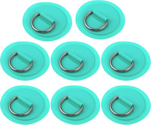 X AUTOHAUX 8pcs 8cm D Ring Patch PVC Stainless Steel Round Shape D Ring Pad for Surfboard Inflatable Boat Kayak Canoe Deck in Saudi Arabia