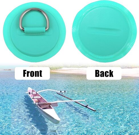 X AUTOHAUX 8pcs 8cm D Ring Patch PVC Stainless Steel Round Shape D Ring Pad for Surfboard Inflatable Boat Kayak Canoe Deck in Saudi Arabia