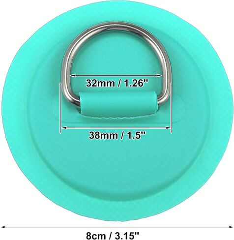X AUTOHAUX 8pcs 8cm D Ring Patch PVC Stainless Steel Round Shape D Ring Pad for Surfboard Inflatable Boat Kayak Canoe Deck in Saudi Arabia