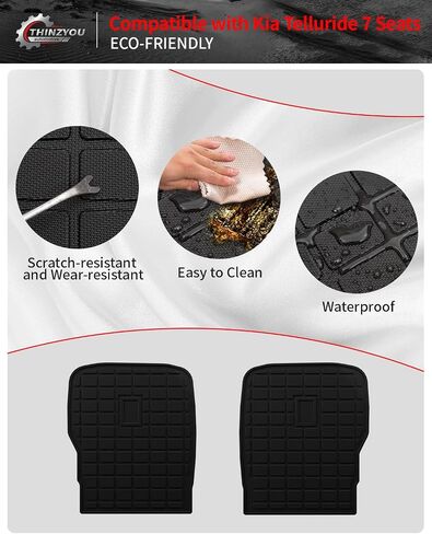 Back Seat Cover Protector Compatible with 2020-2025 Kia Telluride 7 Seats Cargo Mat Kick Mat TPE All Weather Backrest Mats 2024 Telluride Accessories (2nd Row Backrest Mats) in Saudi Arabia