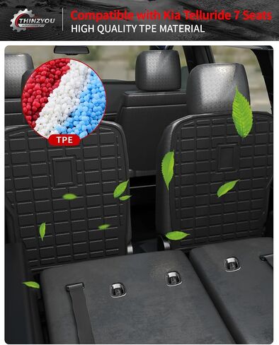 Back Seat Cover Protector Compatible with 2020-2025 Kia Telluride 7 Seats Cargo Mat Kick Mat TPE All Weather Backrest Mats 2024 Telluride Accessories (2nd Row Backrest Mats) in Saudi Arabia