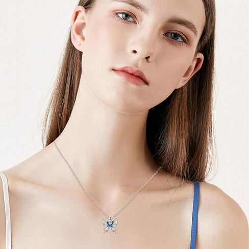 Dolphin/Turtle/Mermaid/Butterfly/Owl Necklace 925 Sterling Silver Hawaii Ocean Animal Pendant Necklace,Ocean Animal Jewelry Birthday Gifts for Women Girls in Saudi Arabia