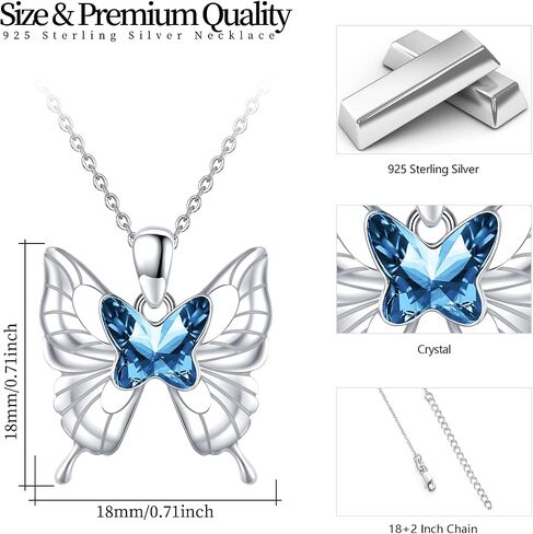 Dolphin/Turtle/Mermaid/Butterfly/Owl Necklace 925 Sterling Silver Hawaii Ocean Animal Pendant Necklace,Ocean Animal Jewelry Birthday Gifts for Women Girls in Saudi Arabia
