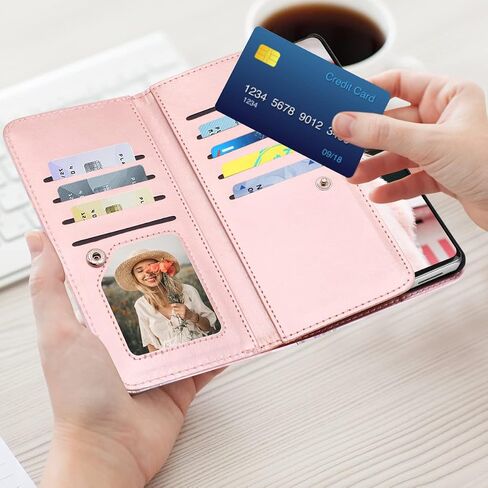 Fingic Pixel 7 Pro Case, Google Pixel 7 Pro Case Wallet, Rose Gold Marble 9 Card Holder PU Leather Detachable Wrist Strap Wallet Case for Women Girl Cover for Google Pixel 7 Pro 5G (6.7 inch) in Saudi Arabia