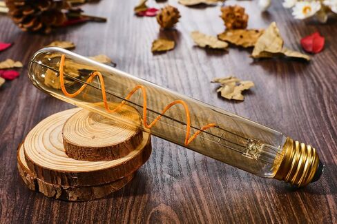 Vintage LED Spiral Filament Bulb T14, E26 LED Bulb 4W Equivalent E26 Bulb 40 Watt Warm White 2200K E26 Edison Bulb dimmable AC120V 400LM,Decorative Antique Filament Light Bulbs,Amber Glass,Pack of 4 in Saudi Arabia