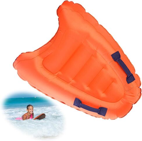 لوح سباحة قابل للنفخ، لوح سباحة محمول بمقابض، ألواح مساعدة لتعلم السباحة، لوح عائم لركوب الأمواج للشاطئ وحمام السباحة (برتقالي) in Kuwait
