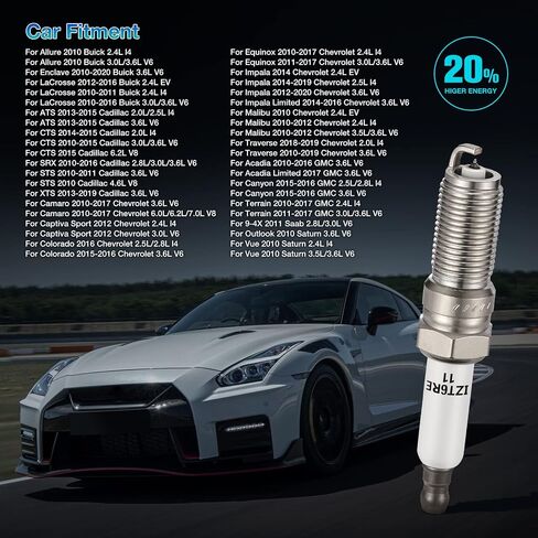 BDFHYK Set of 6 Iridium Spark Plug Compatible with Chevy Buick Cadillac GMC Saturn,2.0L 2.4L 2.5L 2.8L 3.0L 3.5L 3.6L 4.6L 6.0L L4 V6 V8,Engine Replacement for 41-109 12622561 12681660 ILTR6E11 in Saudi Arabia