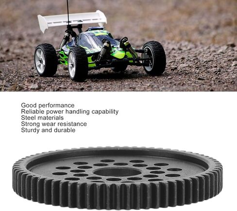 High Speed Spur Gear, Steel Metal Black Large Remote Car Spur Gear Pinion Conversion Kit for Tamiya TT‑02 68T Upgrades Parts Accessories Steel Gear in Saudi Arabia