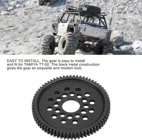 High Speed Spur Gear, Steel Metal Black Large Remote Car Spur Gear Pinion Conversion Kit for Tamiya TT‑02 68T Upgrades Parts Accessories Steel Gear in Saudi Arabia