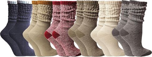 12 زوجًا من الجوارب النسائية ذات الرقبة المترهلة من Yacht & Smith، عرض حزمة كبيرة من القطن، متنوعة بألوان مخططة in Kuwait