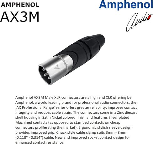 WORLDS BEST CABLES 2 Units - 5 Foot - Canare L-4E6S, Star Quad Balanced Male to Female Microphone Cables with Amphenol AX3M & AX3F Silver XLR Connectors - Custom Made in Saudi Arabia