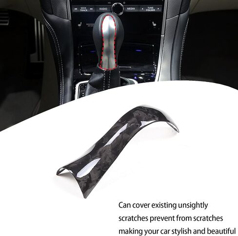 Real Carbon Fiber Gear Shift Knob Head Cover Compatible with Infiniti Q50 Q60 2014-2019,Car Gear Lever Protective Shell Decorative Sticker Accessories (Forging Pattern) in Saudi Arabia