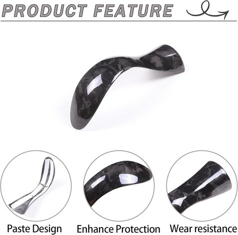 Real Carbon Fiber Gear Shift Knob Head Cover Compatible with Infiniti Q50 Q60 2014-2019,Car Gear Lever Protective Shell Decorative Sticker Accessories (Forging Pattern) in Saudi Arabia