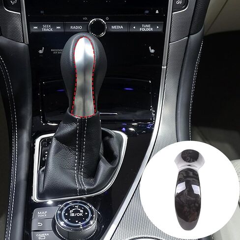 Real Carbon Fiber Gear Shift Knob Head Cover Compatible with Infiniti Q50 Q60 2014-2019,Car Gear Lever Protective Shell Decorative Sticker Accessories (Forging Pattern) in Saudi Arabia