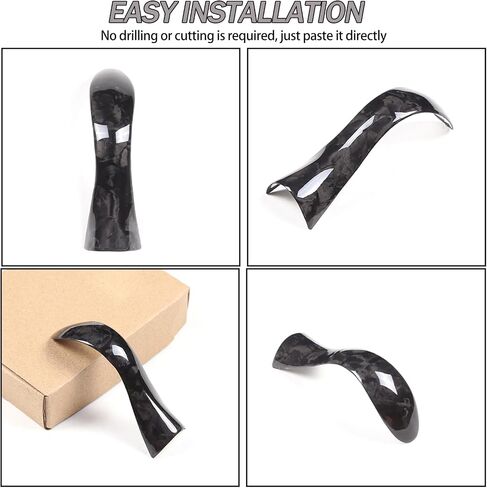 Real Carbon Fiber Gear Shift Knob Head Cover Compatible with Infiniti Q50 Q60 2014-2019,Car Gear Lever Protective Shell Decorative Sticker Accessories (Forging Pattern) in Saudi Arabia