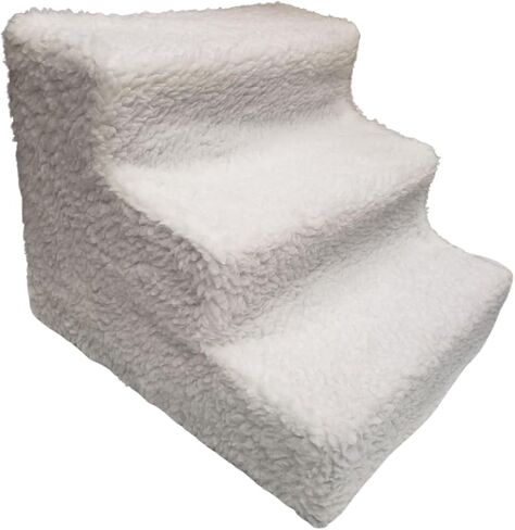 ZENVY Pet Steps | 3-Step Non-Slip Fleece Covered Pet Steps for Small Dogs and Cats (Black) in Kuwait