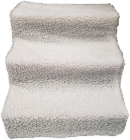 ZENVY Pet Steps | 3-Step Non-Slip Fleece Covered Pet Steps for Small Dogs and Cats (Black) in Kuwait