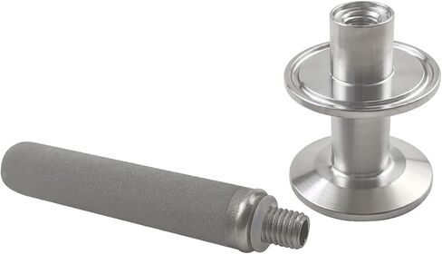1.5 "مشبك ثلاثي إلى 1.5" حجر كربونات ثلاثي المشبك، حجر تهوية مزدوج البرسيم 2 ميكرون، حجر نشر من الفولاذ المقاوم للصدأ مع مدخل ثاني أكسيد الكربون بمشبك 1.5 بوصة (حجر بطول 4 بوصات مع TC مزدوج) in Kuwait