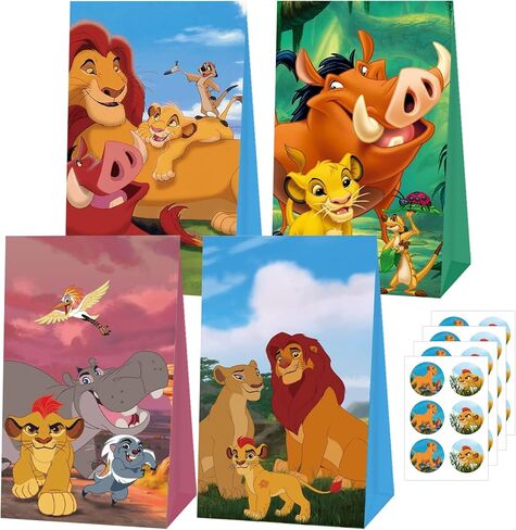 24 عبوة من أكياس هدايا حفلات الأسد كينج وأكياس الحلوى ومستلزمات حفلات أسد كينج وديكور حفلات أعياد الميلاد in Kuwait