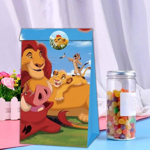 24 عبوة من أكياس هدايا حفلات الأسد كينج وأكياس الحلوى ومستلزمات حفلات أسد كينج وديكور حفلات أعياد الميلاد in Kuwait