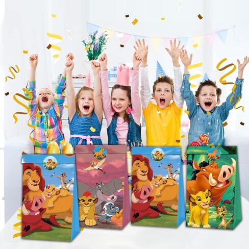 24 عبوة من أكياس هدايا حفلات الأسد كينج وأكياس الحلوى ومستلزمات حفلات أسد كينج وديكور حفلات أعياد الميلاد in Kuwait