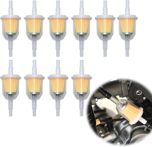 10 PCS Car Fuel Filters, ABS Motorcycle Gasoline Filter Cup, Universal Durable Automotive Fuel Line Filter Accessories for Motorcycle ATV Quad Go Karts Scooter OEM #3283093 (Orange #L) in Saudi Arabia