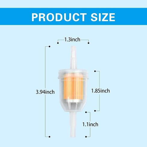 10 PCS Car Fuel Filters, ABS Motorcycle Gasoline Filter Cup, Universal Durable Automotive Fuel Line Filter Accessories for Motorcycle ATV Quad Go Karts Scooter OEM #3283093 (Orange #L) in Saudi Arabia